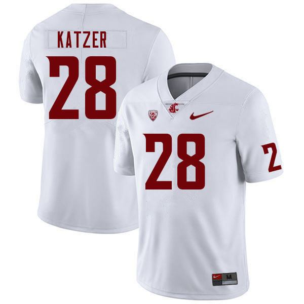 Washington State Cougars #28 Kannon Katzer College Football Jerseys Sale-White